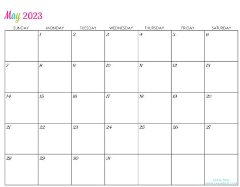 Custom Editable 2023 Free Printable Calendars Sarah Titus