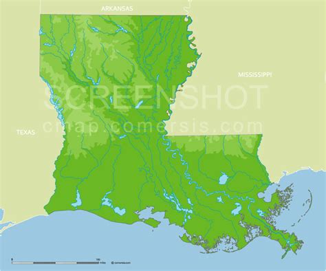 3d Elevation Map Of Louisiana Map