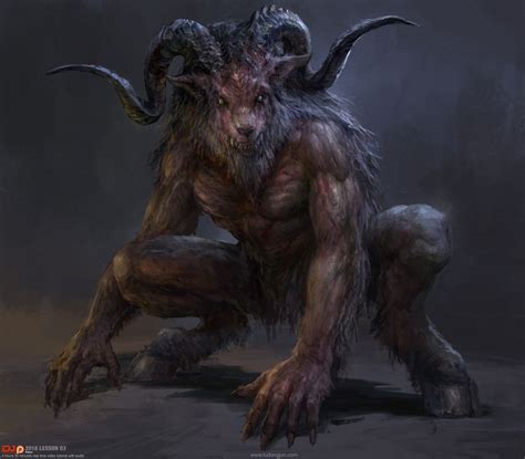 Satyr By Dongjun Lu In Fantasy Monster Fantasy Beasts Creature Concept Art