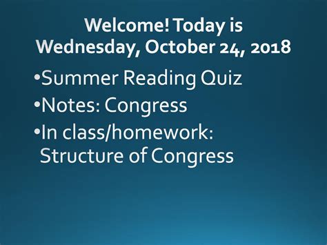 Welcome Today Is Wednesday October 24 Ppt Download