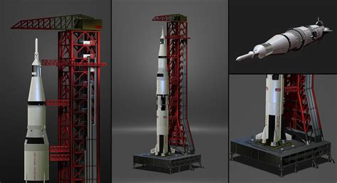 Nasa Saturn V Rocket And Launch Pad Apollo 3d Model File Stl Etsy