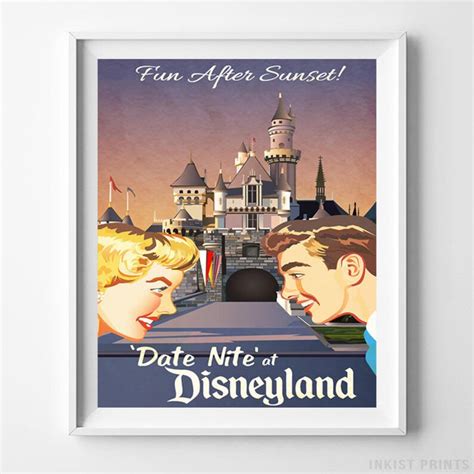 Disneyland Art Date Nite Disneyland Vintage Disney Poster Etsy