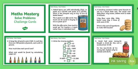 Our year 6 geometry test lets them get a good sense of how exams write geometry questions. Year 6 Calculation Solve Problems Maths Mastery Challenge Cards