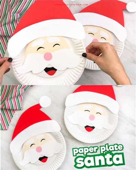 Paper Plate Santa Craft For Kids Free Template Video Video