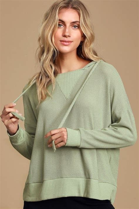Getting Warmer Sage Green Knit Hooded Sweater Top In 2020 Hooded Sweater How To Get Warm