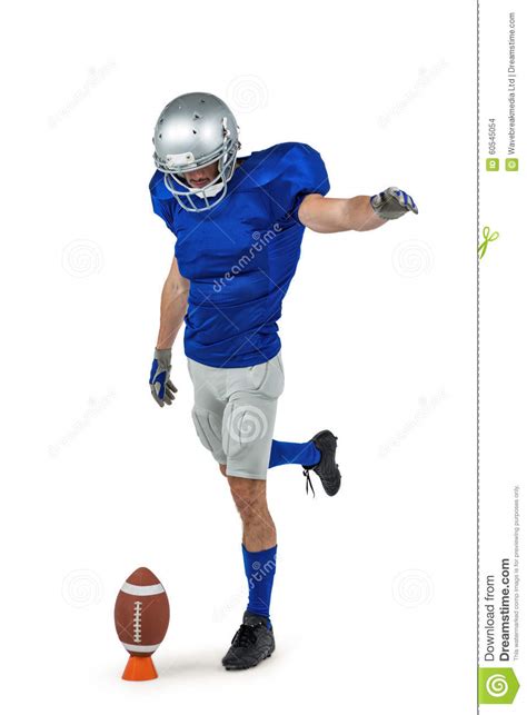American Football Player Kicking Ball Stock Photo Image Of Adult
