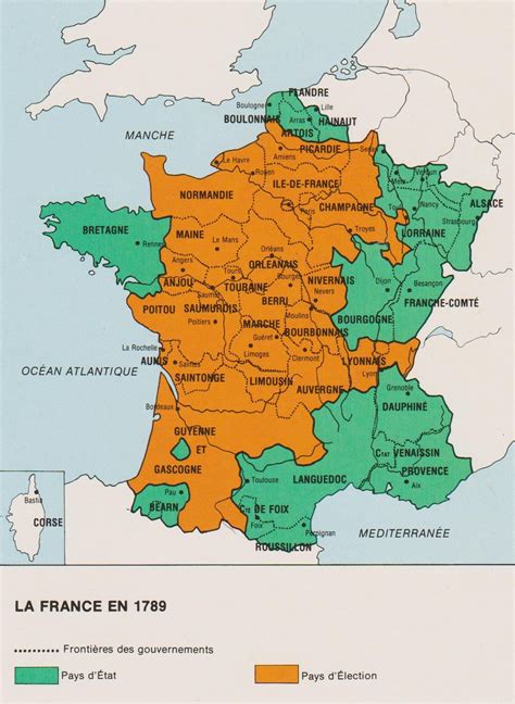 1789 La France à La Veille De La Révolution Carte De France