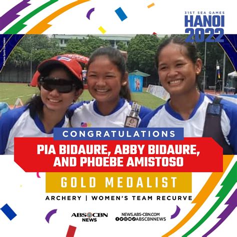 Abs Cbn News On Twitter Congratulations 🥇 Pinay Archers Pia Bidaure Abby Bidaure And Phoebe