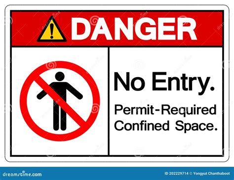 Danger No Entry Permit Required Confined Space Symbol Sign Vector