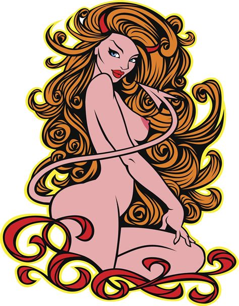 Buy EW Designs Sexy Naked Goddess Devil Woman Cartoon Vinyl Decal