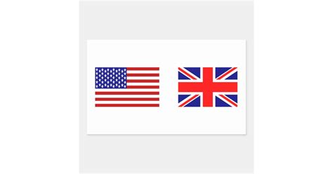 Uk And Usa Flags Side By Side Rectangular Sticker Zazzle