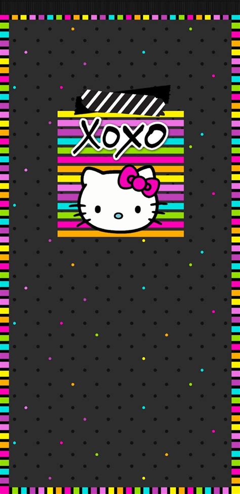 An Image Of A Hello Kitty Wallpaper With The Word Xoxo On It