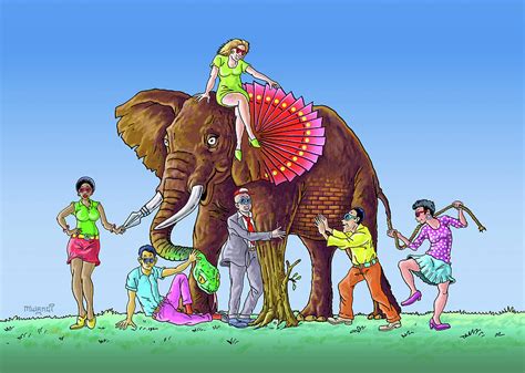 The Blind And The Elephant Drawing By Anthony Mwangi Pixels