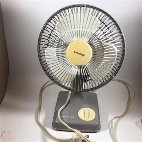 Vintage Advantage Deluxe Oscillating Desk Fan Two Speed Grey