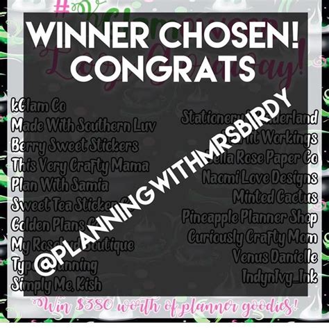 Winner Chosen Thank You For Participating And Congrats To The Winner