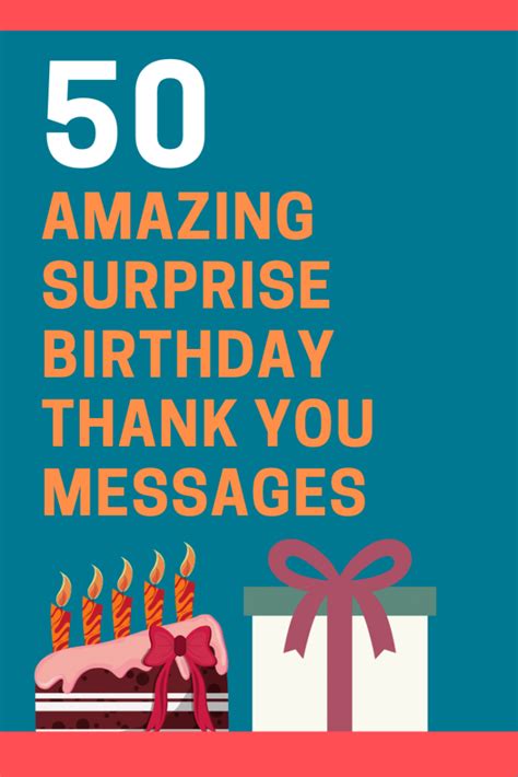 50 Thank You For The Surprise Birthday Party Messages