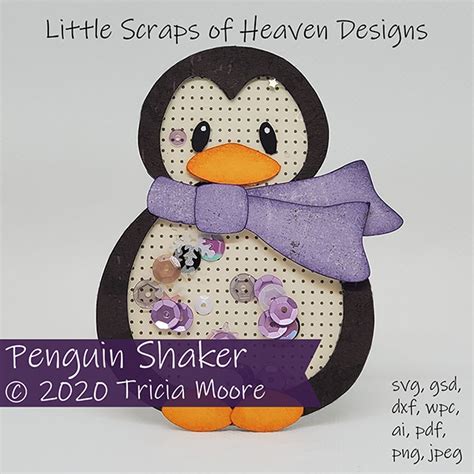 Little Scraps Of Heaven Designs Weekly Free File Penguin Shaker