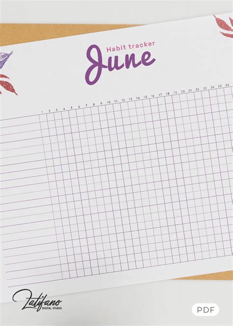 Free Printable Habit Tracker June Free Printables Coloring Pages And