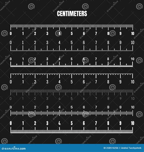 Realistic White Centimeter Scale For Measuring Length Or Height