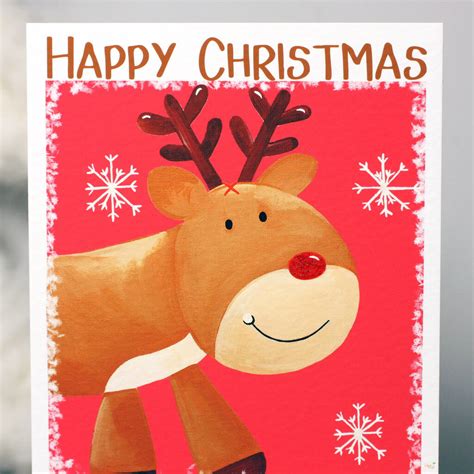 personalised reindeer christmas card by liza j design