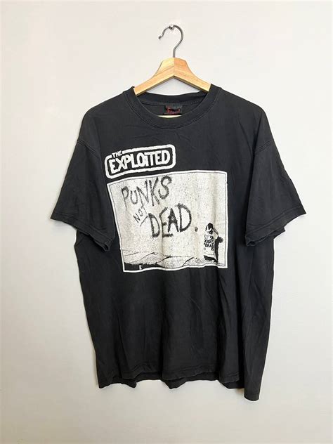 vintage rare vintage 90s the exploited punks not dead punk band tee grailed