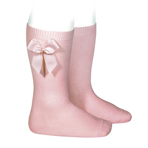 Socks With Bow For Girls Colour Pale Pink Cóndor Online Shop