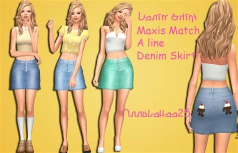 Maxis Match Denim Skirt By Annabellee25 Sims 4 Female Clothes