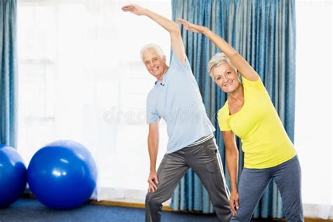 Seniors Doing Sport Exercises Stock Image Image Of Exercise Male