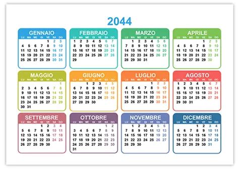 Calendario 2044 Calendariosu