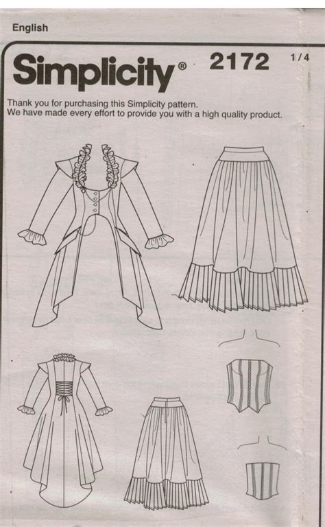 simplicity pattern 2172 steampunk victorian titanic costumes sizes 6 12 sewing pattern heaven