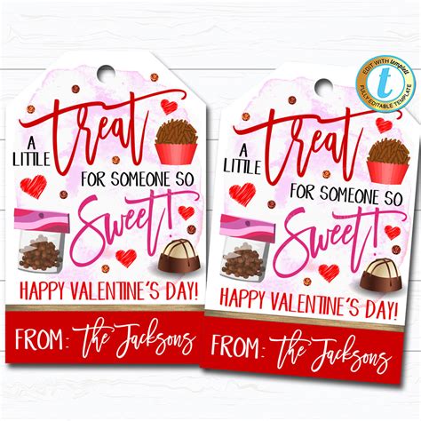 Valentines Tags A Little Treat For Someone Sweet Printable Tidylady Printables