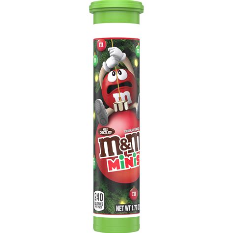 Mandms Minis Milk Chocolate Mega Christmas Tube 177 Oz