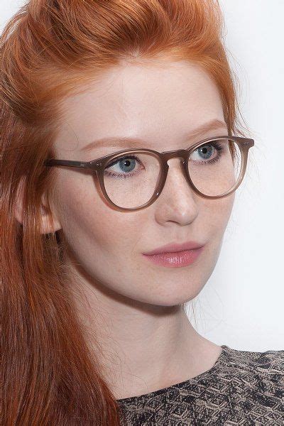 Prism Round Taupe Full Rim Eyeglasses Eyebuydirect Beautiful Red Hair Red Hair Beautiful