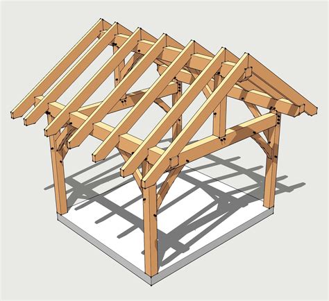 12x14 Timber Frame Plan - Timber Frame HQ | Timber frame plans, Timber frame construction 