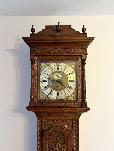Outstanding Quality 18th Century Carved Oak Long Case Clock By Smith