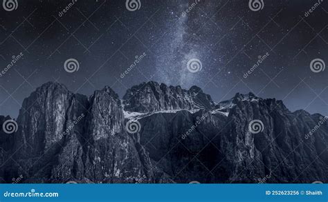 Milky Way Over Passo Gardena In Dolomites Timelapse Stock Footage