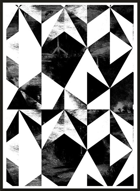 Geometric Triangles Black And White Print Geometric Art Geometric