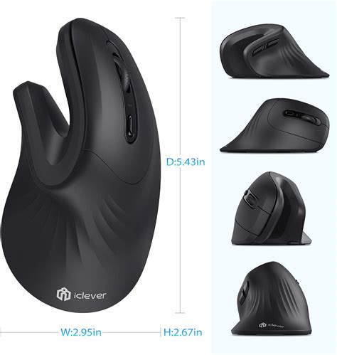 Iclever Ergonomic Mouse Wireless Vertical Mouse 6 Buttons With