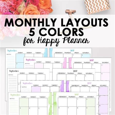 Printable Happy Planner Layout