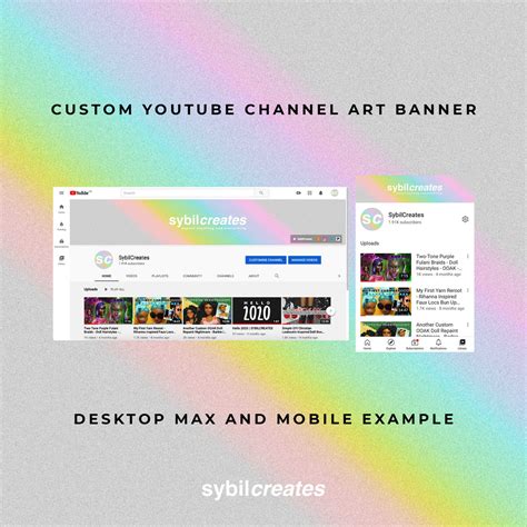 Custom Youtube Channel Art Banner Cute Simple Modern Alt Etsy