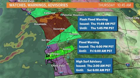 Flood Warning In Effect For Parts Of San Diegos North County Noon