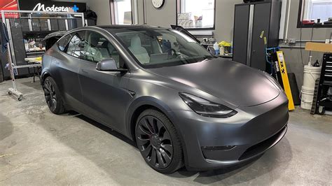 Tesla Model Y Wrapped In Xpel Stealth Matte Paint Protection Film