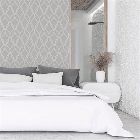 Arthouse Sequin Trellis Grey And Silver Wallpaper Wilko