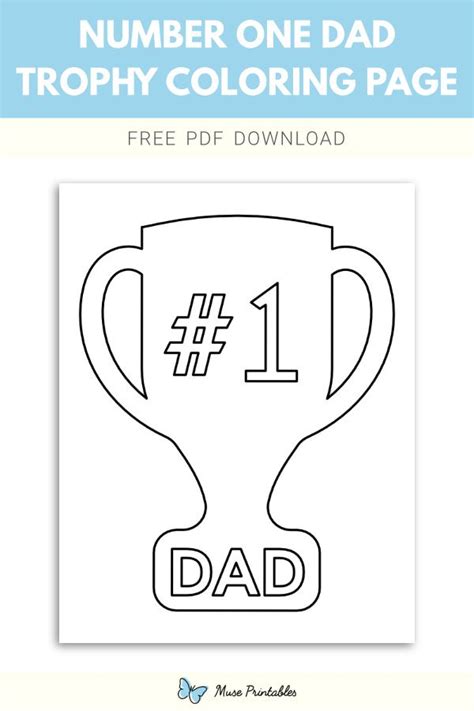 Free Number One Dad Trophy Coloring Page Coloring Pages Templates