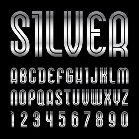 Premium Vector Metallic Font Trendy Alphabet Silver Letters