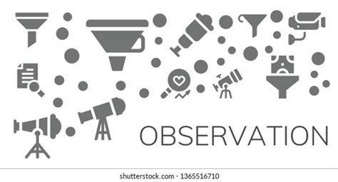 Observation Icon Set 11 Filled Observation Stock Vector Royalty Free