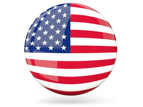 Glossy Round Icon Illustration Of Flag Of United States Of America