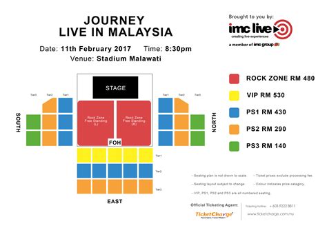 1 2 the stadium has 3 main doors which lead to a rectangular arena 69 × 25 meters large, which can adapt to different sports. Journey Live in Malaysia 2017 - concertkaki.com