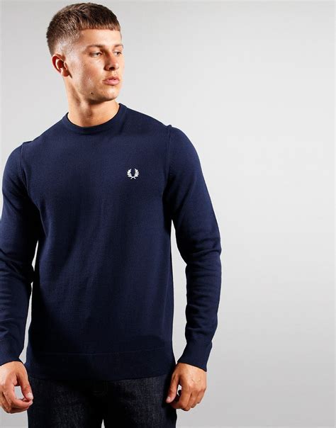 Fred Perry Crew Knit Navy Terraces Menswear