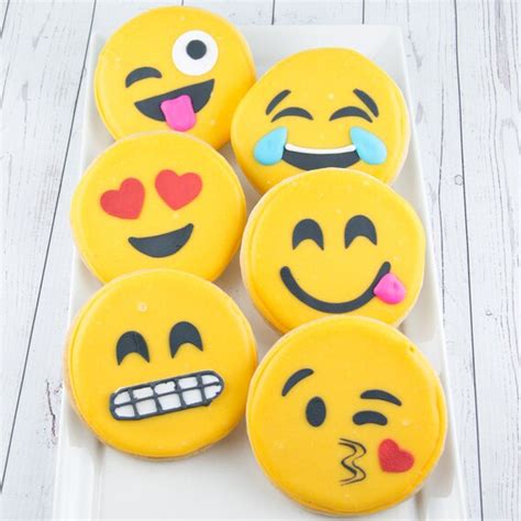 Emoji Cookies 20 Decorated Sugar Cookie Favors